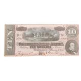 1864 CONFEDERATE STATES RICHMOND $10 BANK NOTE