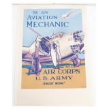 WWII US "BE AN AVIATION MECHANIC" RECRUIT POSTER