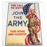 WWI US ARMY "THE CALL TO DUTY" RECRUITING POSTER