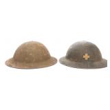 WWI US ARMY AEF M1917 COMBAT HELMETS