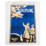 WWI BRITISH "HELP BUY AN AEROPLANE" BOND POSTER