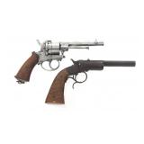 STEVENS TIP UP PISTOL & BELGIAN PINFIRE REVOLVER