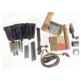 WWII FIREARM PARTS AND PISTOL & RIFLE AMMUNITION