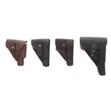 LEATHER PISTOL HOLSTERS - LOT OF FOUR