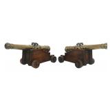 VICTORIAN BRASS CANNON PAIR CIRCA 1860