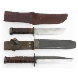 WWII USN KA-BAR MkII & CATTARAUGUS 225Q KNIVES