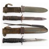 WWII US ARMY M3 FIGHTING KNIVES - BOKER & CAMILLUS