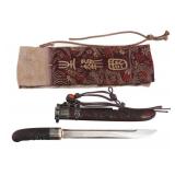 KOREAN EUNJANGDO DAGGER WITH SCABBARD