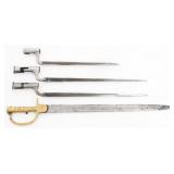 REENACTOR 19th C. INDIAN SWORD & SOCKET BAYONETS