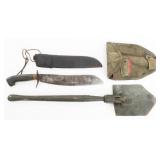 M1943 FOLDING ENTRENCHING TOOL & MACHETE