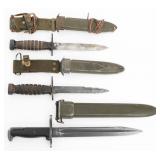 WWII US ARMY M1905E1 & M4 BAYONETS WITH SCABBARDS