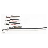 RE-ENACTOR WWII GERMAN SWORD, DAGGER & BAYONETS