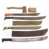 WWII 18' & 22' USN MkII, UK MACHETES & HATCHET