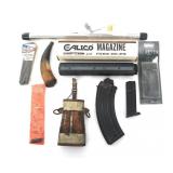 FIREARMS BARREL, MAGAZINES, AND POWDER FLASKS