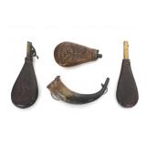 POWDER FLASKS AND POWDER HORN