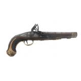 MIDDLE EASTERN .60 CALIBER FLINTLOCK PISTOL