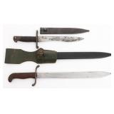 ARGENTINIAN 1909 BOLO KNIFE & SPANISH 1941 BAYONET