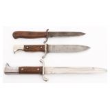 WWII GERMAN BOOT KNIFE, DRESS KNIFE & BAYONET
