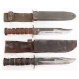WWII USN MKII FIGHTING KNIVES BY KA-BAR & ROBESON