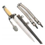 WWII GERMAN HEER M35 OFFICER DAGGER WITH SCABBARD