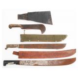 WWII US ARMY COLLINS & TRUE TEMPER MACHETES