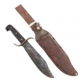 WESTERN W49 B BOWIE KNIFE WITH LEATHER SHEATH