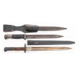 WWII BELGIAN EXPORT & GERMAN K98 COMBAT BAYONETS