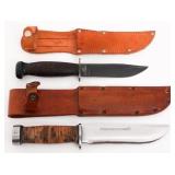 WWII US CATTARAUGUS 225Q & USN MkI FIGHTING KNIVES