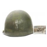 WWII US CHAPLAIN M1 HELMET & PHOTOGRAPH