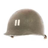 WWII US NAMED CAPTAIN M1 COMBAT HELMET