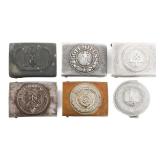 WWII GERMAN RAD, RED CROSS, HEER & SA BELT BUCKLES