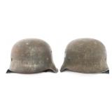 WWII GERMAN HEER SD M40 & M42 COMBAT HELMETS