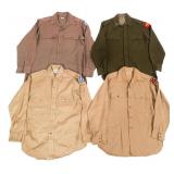 WWII US ARMY EM KHAKI & OFF PRIVATE PURCHASE SHIRT