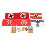 WWII GERMAN ARMBANDS, SHOULDER BOARDS & INSIGNIA