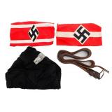 WWII GERMAN HITLER YOUTH ARMBANDS & HALSTUCH TIE