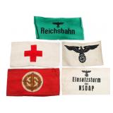 WWII GERMAN SA, NSDAP, & ORGANIZATION ARMBANDS