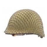 WWII US ARMY M1 COMBAT HELMET WITH CAMOUFLAGE NET