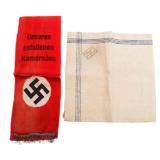 WWII GERMAN VETERAN MEMORIAL HANGER & HANDKERCHIEF