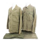 WWII US ARMY HBT JACKET & TROUSER SETS