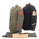 WWII USMC NAMED MSgt DRESS UNIFORM GROUPING