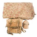 WWII USMC HALF SHELTER, M41 HAVERSACK & CANTEEN