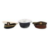WWII - COLD WAR USN, AF ACADEMY, & ARMY VISOR CAPS