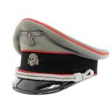 REENACTOR WWII GERMAN SS ARTILLERY OFF VISOR CAP