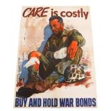WWII US 'CARE IS COSTLY' POSTER