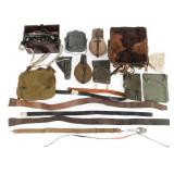 WWII GERMAN HEER CANTEENS, FIELD GEAR & PHONE