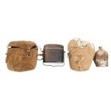 WWII IMPERIAL JAPANESE ARMY CANTEENS & FUR COVERS