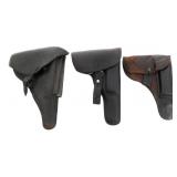 WWII GERMAN ASTRA 9mm, P08 & P38 LEATHER HOLSTERS
