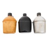 WWII US BLACK ENAMEL & ETHOCEL CANTEENS