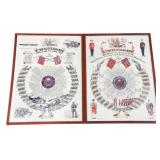 1980s BRITISH ARMY 2nd SCOTS BN FRAMED POSTERS