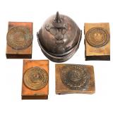 WWI GERMAN BELT BUCKLE, MINI HELMET & MORE